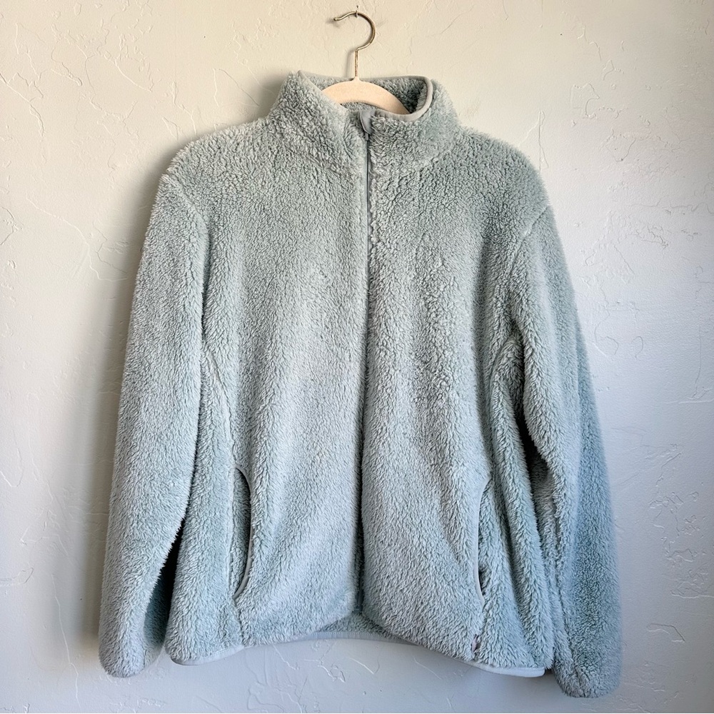 Eddie Bauer Women’s Cozy Fast Fleece Plush Full‎ Zip Jacket Soft Blue Size Large